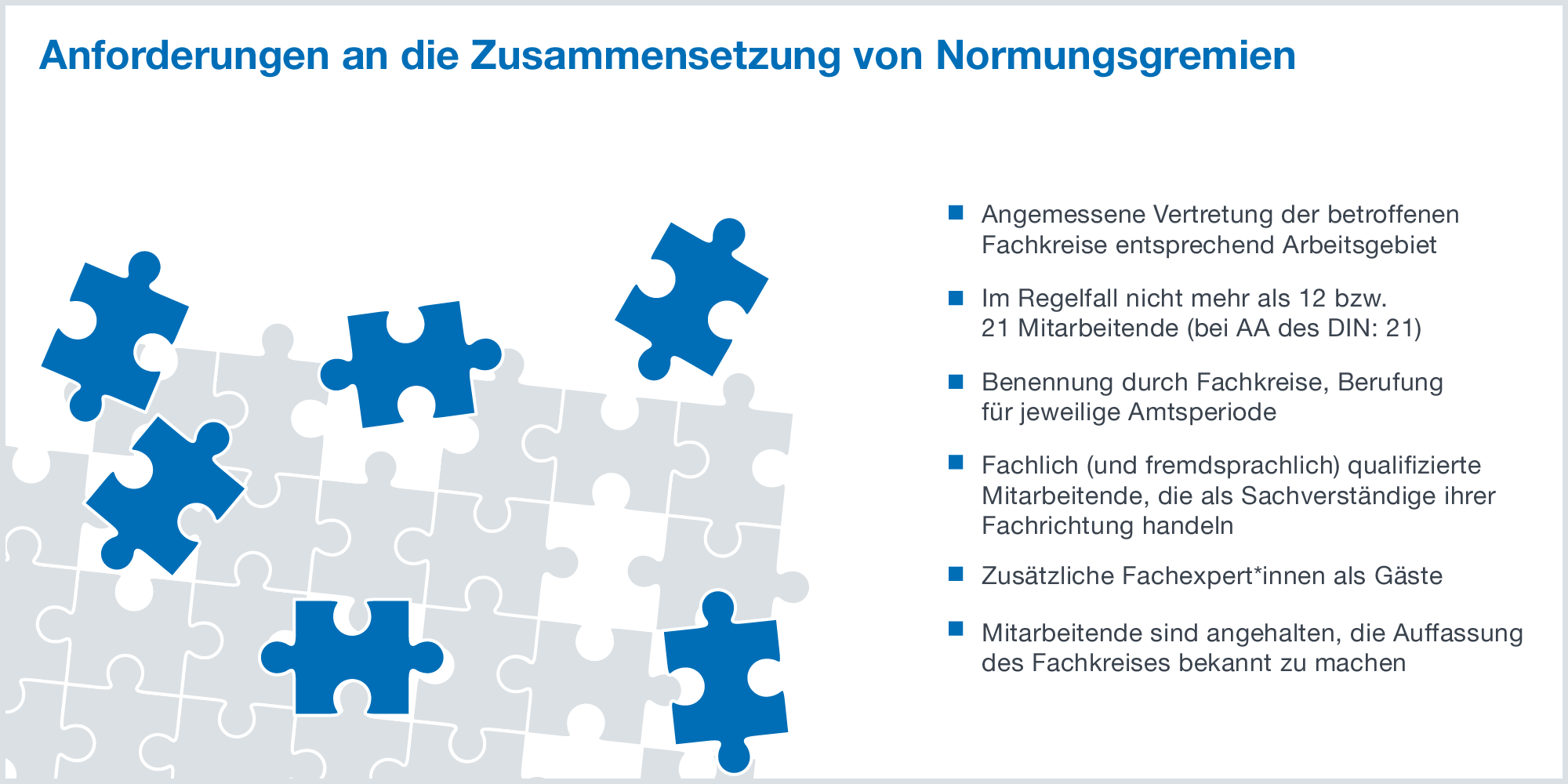 Anforderungen an die Zusammensetzung von Normungsgremien
