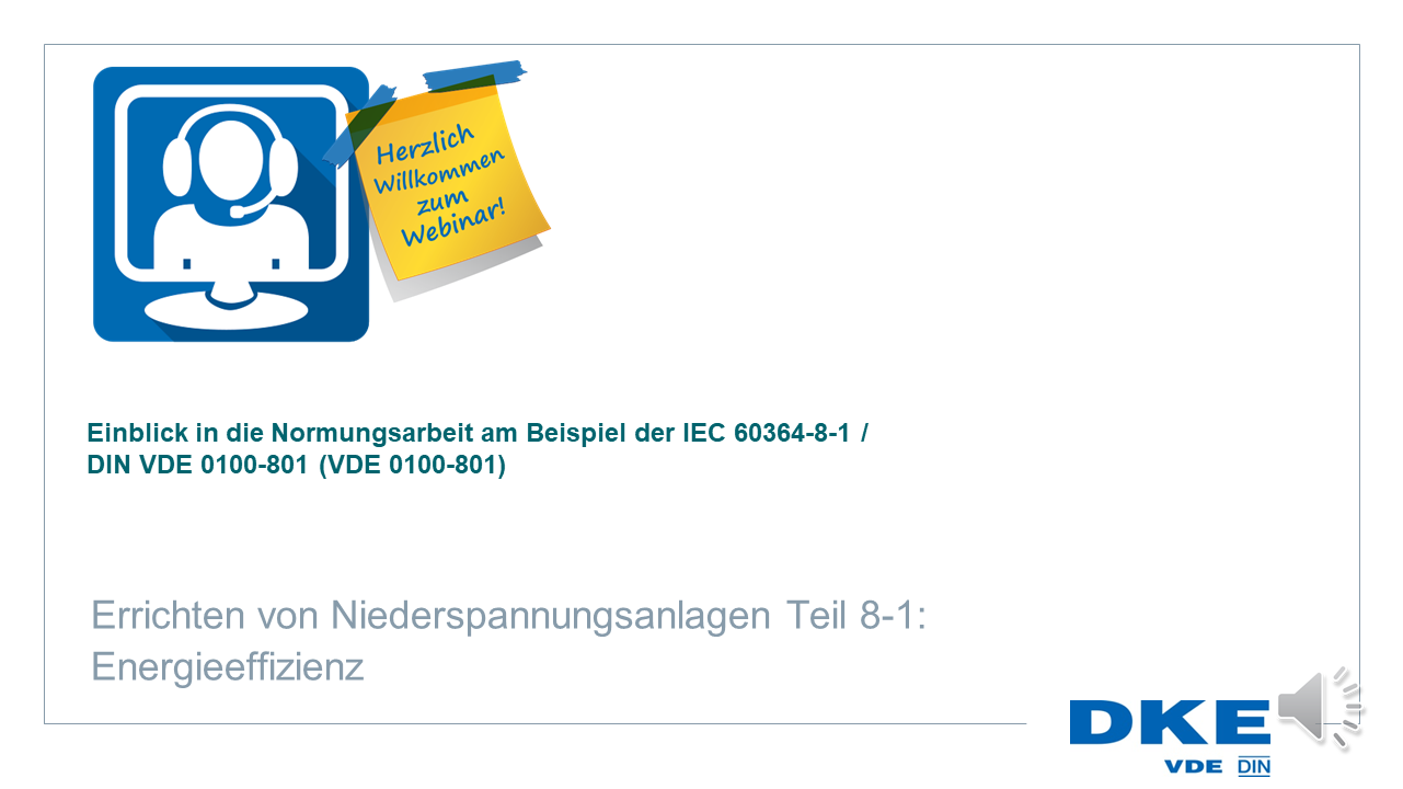 Webinar DIN VDE 0100-801 (VDE 0100-801) - Energieeffizienz