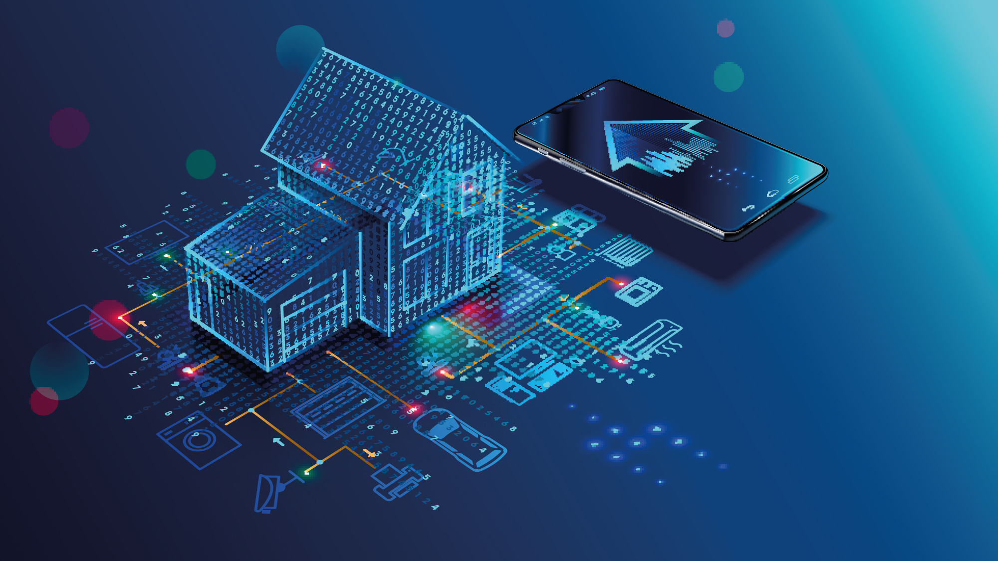 IoT Konzept Intelligente Heimverbinung Smart Home