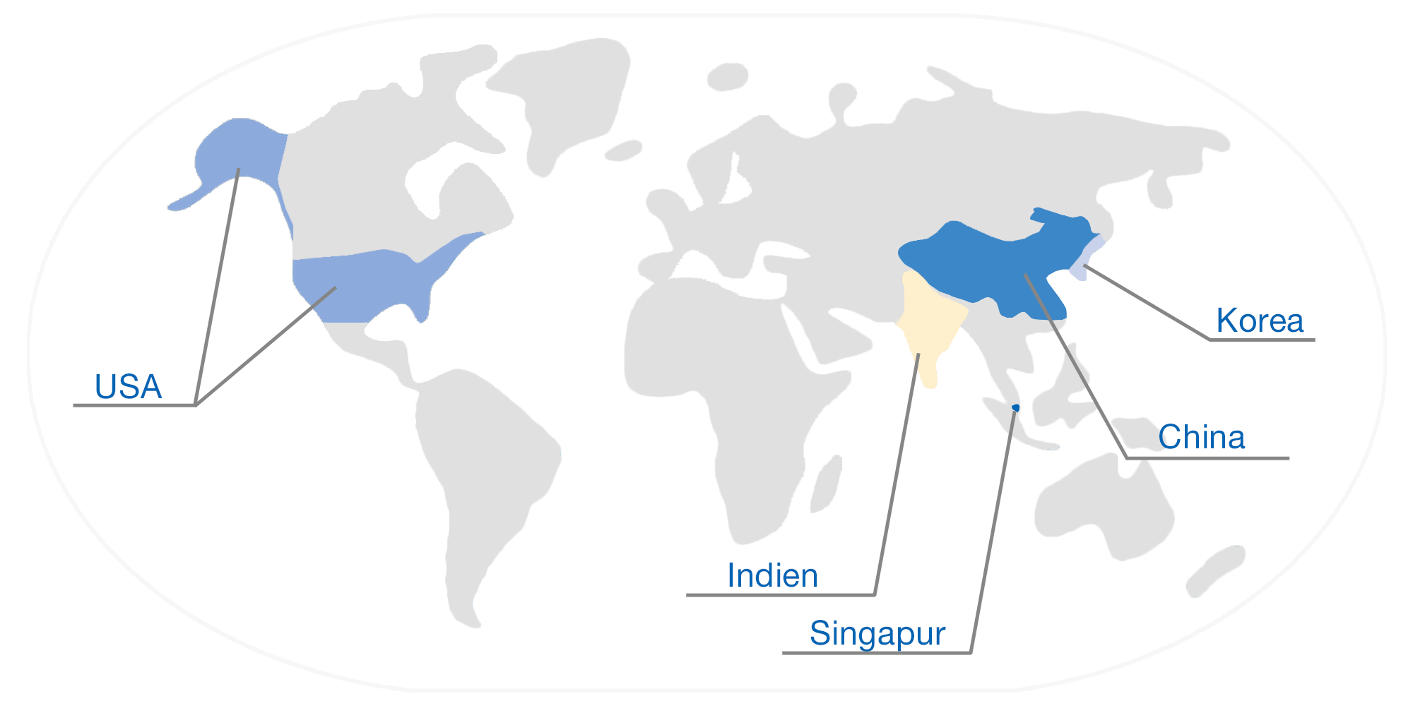 Die akuellen Fokusländer von INTEC - Grafik